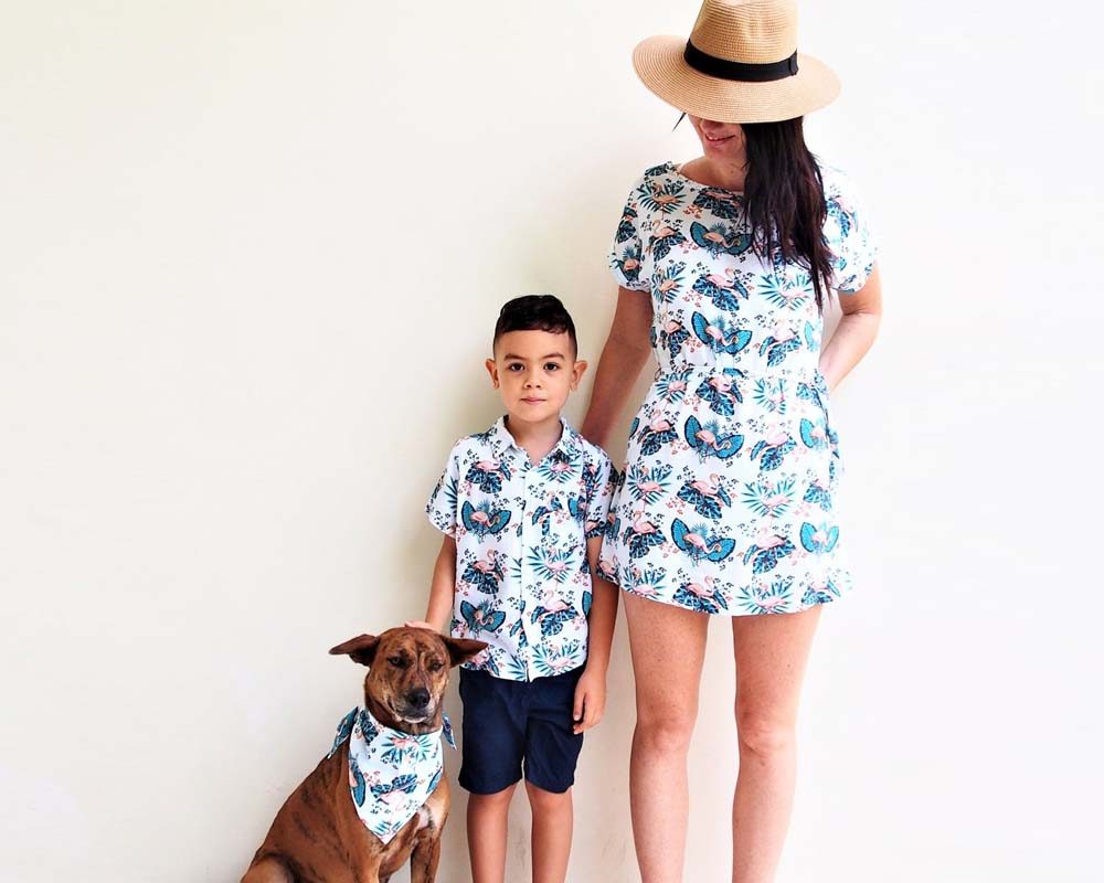 mommy and me flamingo dress