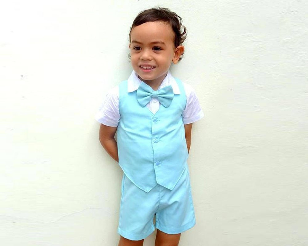 Suspender Shorts & Bow Tie Mint Tiny Tots Kids